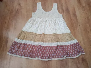 Vestido René Derhy Beige/Rosa Talla L