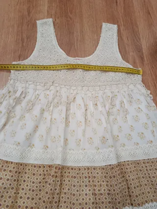 Vestido René Derhy Beige/Rosa Talla L