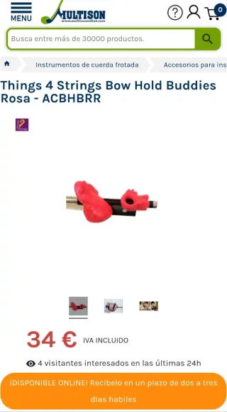 Accesorio arco violín/viola Bow Hold Buddies