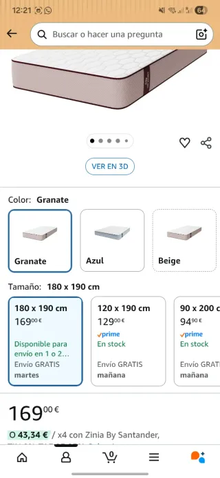 Colchón Cecotec Viscoelástico Flow PV 180x190