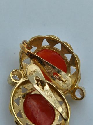 Pendientes de Oro 18K, Coral, 2,68gr, 1,5cm