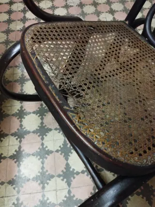 Dondola Thonet in Rattan e Legno