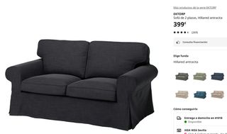 Sofá 2 Plazas Ektorp IKEA Gris