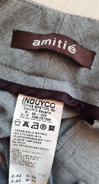 Pantalón mujer Amitié Talla 42 Gris