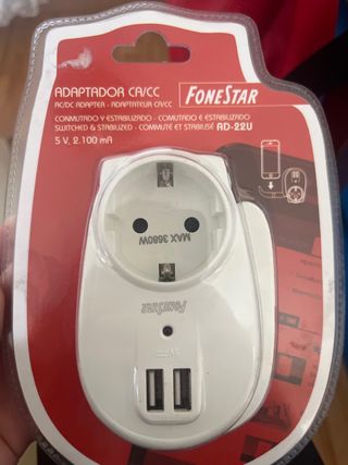 Fonestar Cargador USB 2xUSB-A Schuko