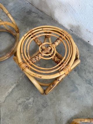 Taburetes de bambú y ratán (Set de 6)