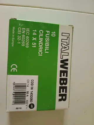 250pz ÏTALWEBER Fusibili Cilindrici 14x51