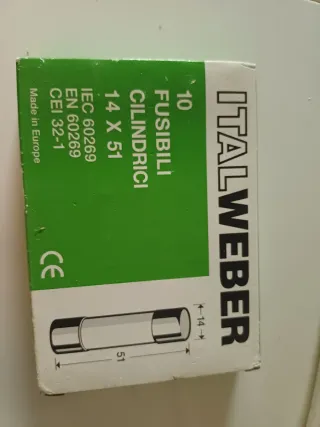 250pz ÏTALWEBER Fusibili Cilindrici 14x51