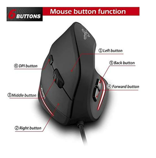 Ratón Mouse Vertical Ergonómico + Luces decolores
