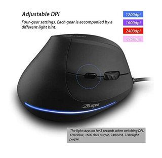 Ratón Mouse Vertical Ergonómico + Luces decolores