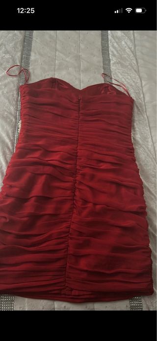 Vestido rojo pedrería talla S