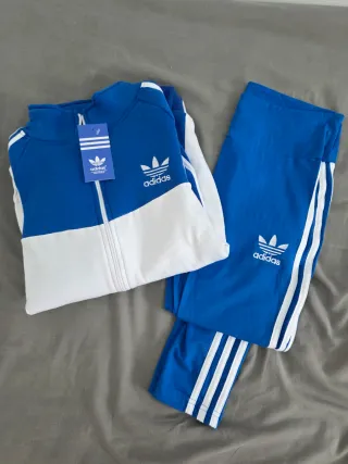 Conjunto Adidas Mujer Azul y Blanco