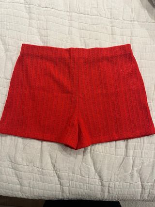 Pantalón corto tejido Mango rojo Talla S