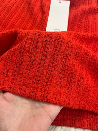 Pantalón corto tejido Mango rojo Talla S