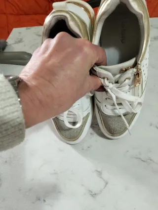 Scarpe donna bianche e oro