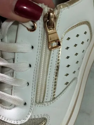 Scarpe donna bianche e oro