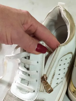 Scarpe donna bianche e oro