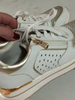 Scarpe donna bianche e oro