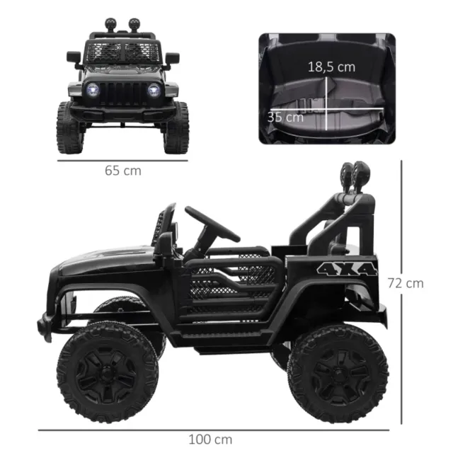 Auto elettrica per bambini 4x4 nera