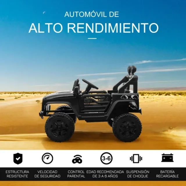 Auto elettrica per bambini 4x4 nera