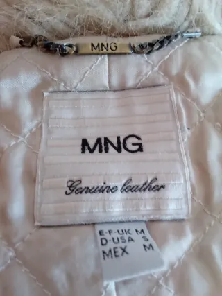 Chaqueta ante cuello pelo y cinturón de adorno