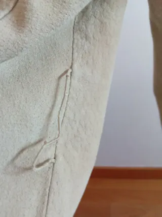 Chaqueta ante cuello pelo y cinturón de adorno