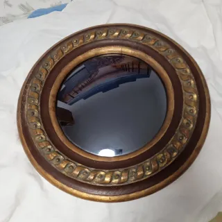 Espejo antiguo ojo de buey s. XIX · Mercurio