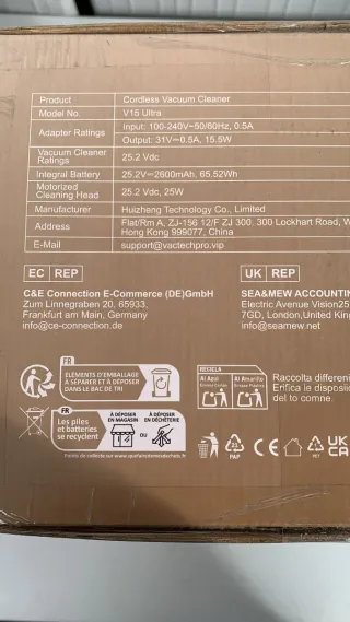 Aspiradora sin Cable 35kPa