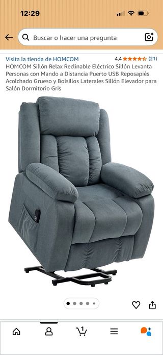 Sillón reclinable gris impecable