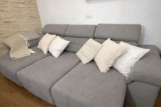 Sofá cama 3 plazas gris con almacenaje