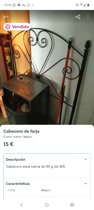 Cabecero de forja negro