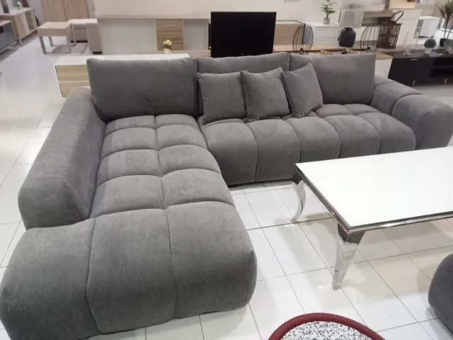 Sofá modular gris de tela