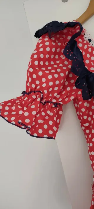 Traje Flamenca Niña Rojo Lunares