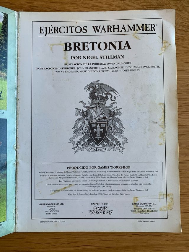 Suplemento Bretonia Warhammer Fantasy