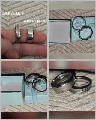 Anillos Compromiso Hombre Talla 10. Mujer Talla 8.