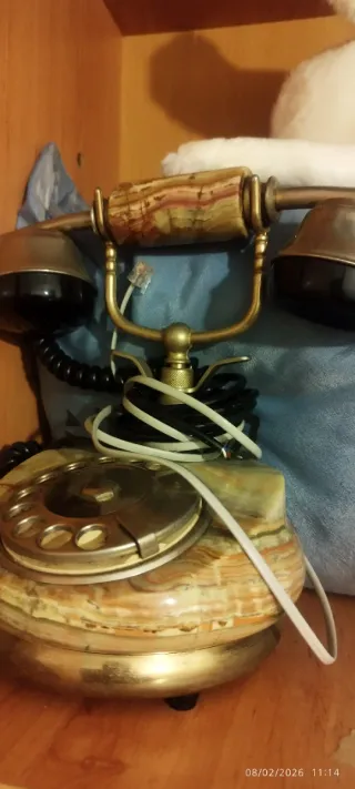 Teléfono Vintage Marmoleado Dorado