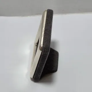 Piccola cornice porta foto in tessuto e argento