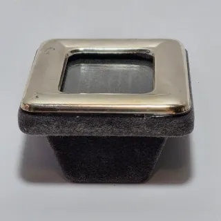 Piccola cornice porta foto in tessuto e argento