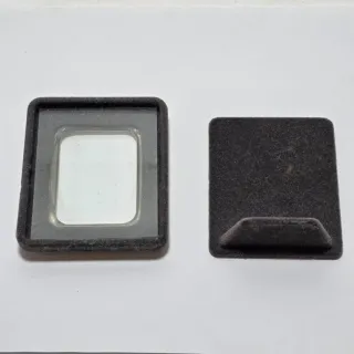 Piccola cornice porta foto in tessuto e argento