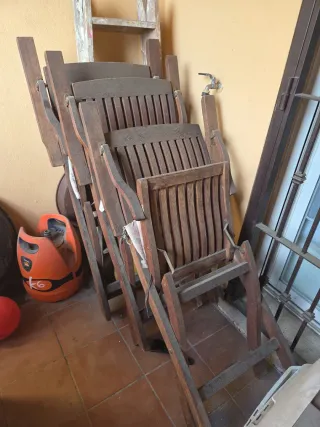 Mesa de terraza con 6 sillaa