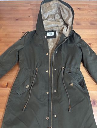 Abrigo Parka Mujer Talla M Verde oliva
