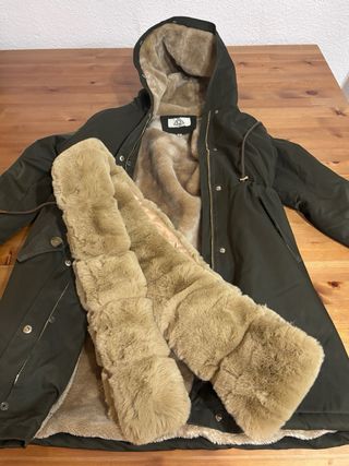 Abrigo Parka Mujer Talla M Verde oliva