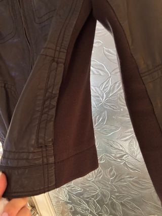 Cazadora Piel Mango Marrón