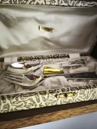 Cubiertos de plata con estuche