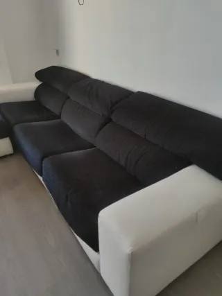 Sofá Chaiselongue Negro y Blanco