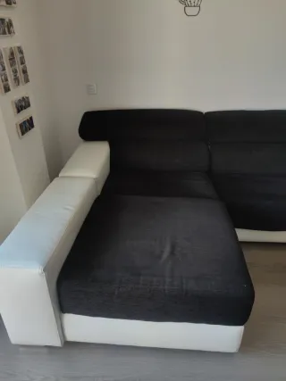 Sofá Chaiselongue Negro y Blanco
