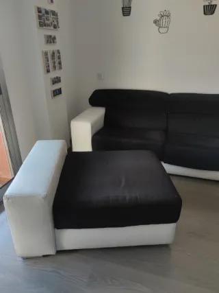 Sofá Chaiselongue Negro y Blanco