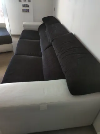 Sofá Chaiselongue Negro y Blanco