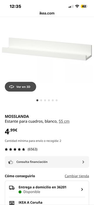 Estante Ikea Mosslanda 55cm Blanco