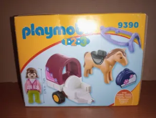 Playmobil 1.2.3 Carro con Caballo 9390 Nuevo.